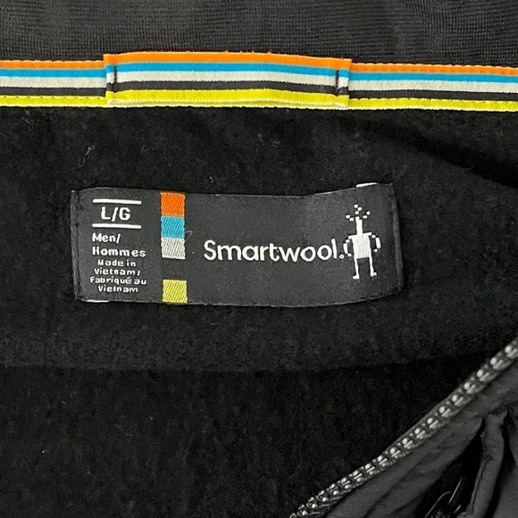 Smartwool Hybrid Jacket Mens Large Black Merino Wool Blend Insulated - Picture 3 of 10